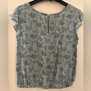 Blue floral LOfT blouse